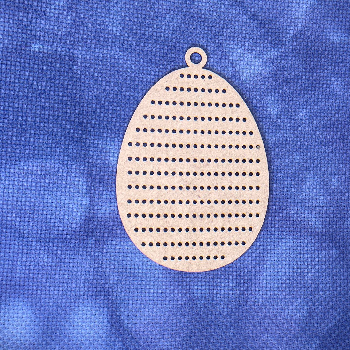 Wood Cross Stitch Ornament - Easter Egg Stripe